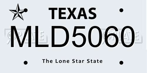 MLD5060 Texas License Plate