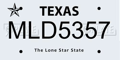 MLD5357 Texas License Plate