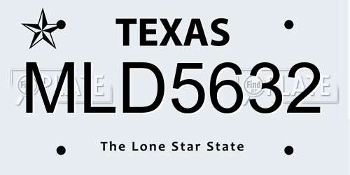MLD5632 Texas License Plate