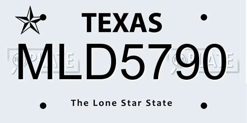 MLD5790 Texas License Plate