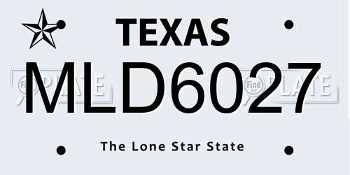 MLD6027 Texas License Plate