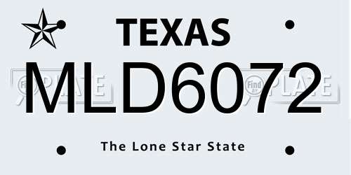 MLD6072 Texas License Plate