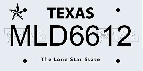 MLD6612 Texas License Plate