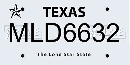MLD6632 Texas License Plate