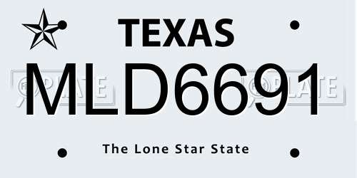 MLD6691 Texas License Plate