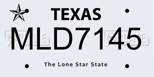MLD7145 Texas License Plate