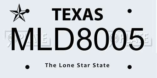 MLD8005 Texas License Plate