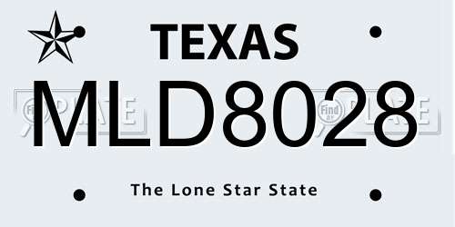 MLD8028 Texas License Plate