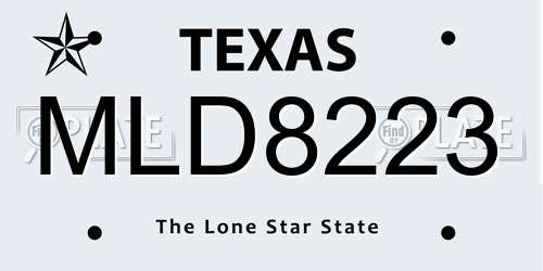 MLD8223 Texas License Plate