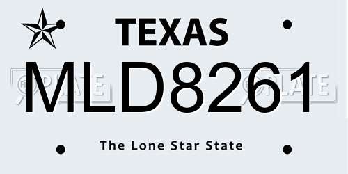 MLD8261 Texas License Plate