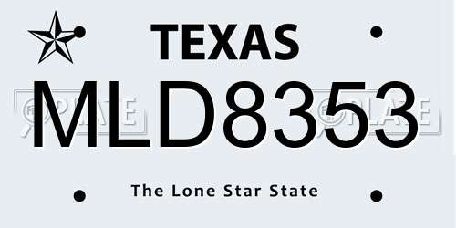 MLD8353 Texas License Plate