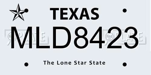 MLD8423 Texas License Plate