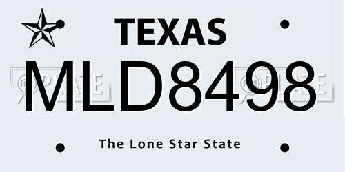 MLD8498 Texas License Plate