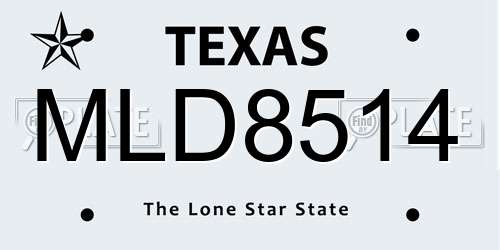 MLD8514 Texas License Plate