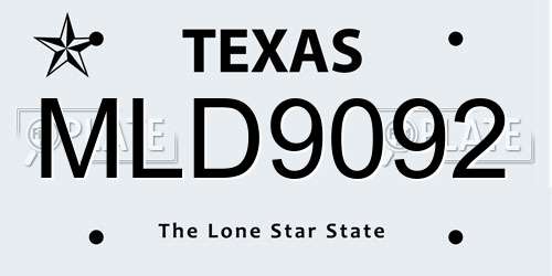 MLD9092 Texas License Plate
