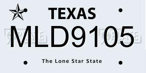 MLD9105 Texas License Plate