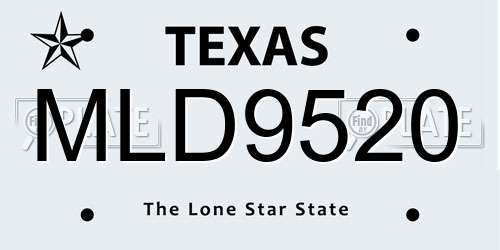 MLD9520 Texas License Plate
