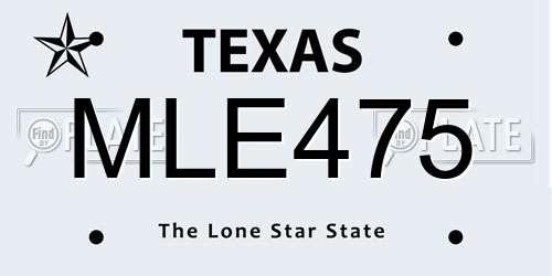 MLE475 Texas License Plate