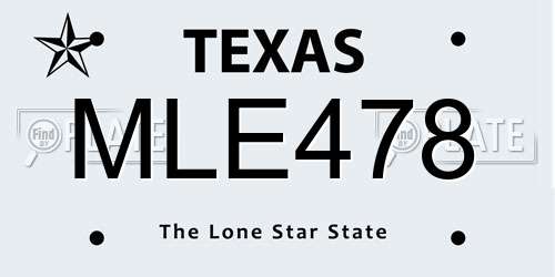 MLE478 Texas License Plate
