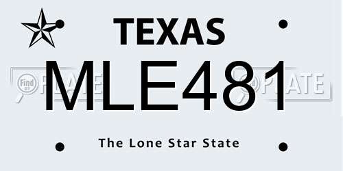 MLE481 Texas License Plate
