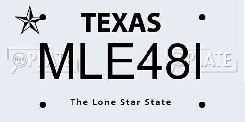MLE48I Texas License Plate