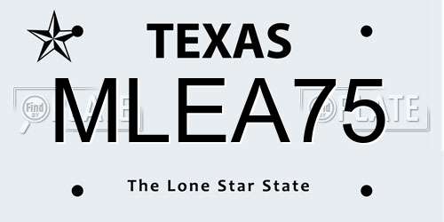 MLEA75 Texas License Plate