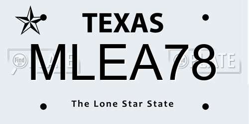 MLEA78 Texas License Plate