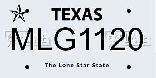 MLG1120 Texas License Plate