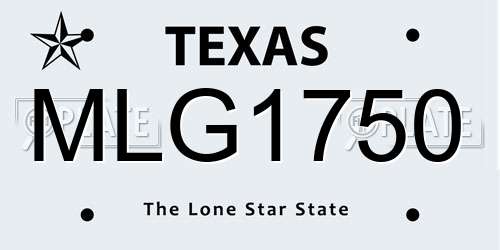 MLG1750 Texas License Plate