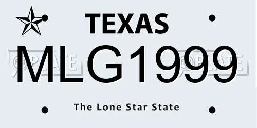 MLG1999 Texas License Plate