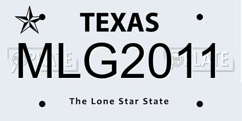 MLG2011 Texas License Plate