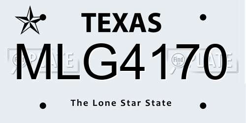 MLG4170 Texas License Plate