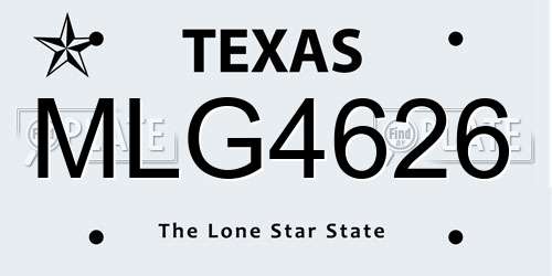 MLG4626 Texas License Plate
