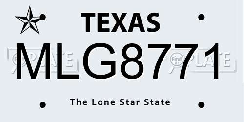 MLG8771 Texas License Plate