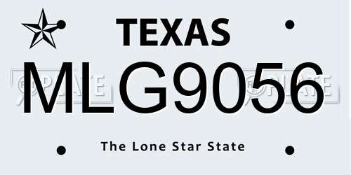 MLG9056 Texas License Plate