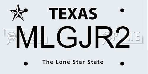 MLGJR2 Texas License Plate