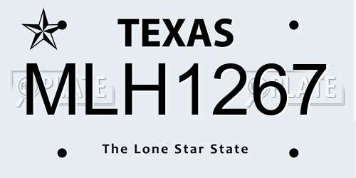MLH1267 Texas License Plate