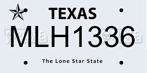 MLH1336 Texas License Plate