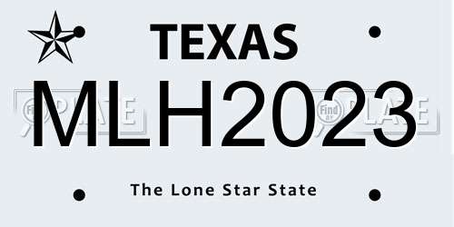 MLH2023 Texas License Plate