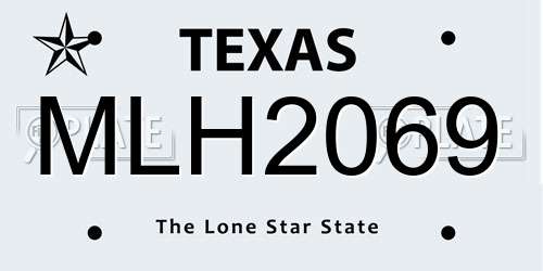 MLH2069 Texas License Plate