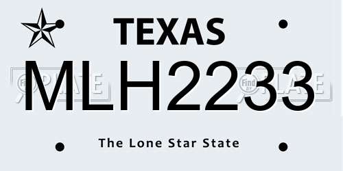 MLH2233 Texas License Plate