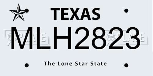 MLH2823 Texas License Plate
