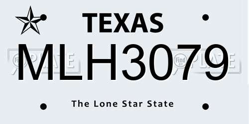 MLH3079 Texas License Plate