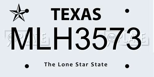 MLH3573 Texas License Plate