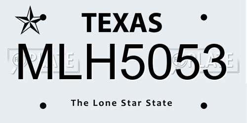 MLH5053 Texas License Plate