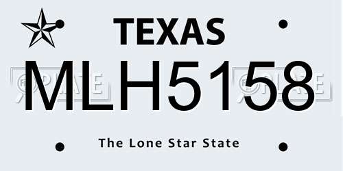 MLH5158 Texas License Plate