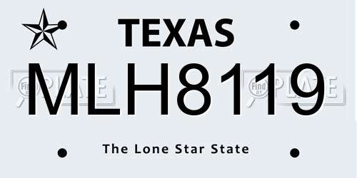 MLH8119 Texas License Plate