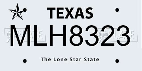 MLH8323 Texas License Plate