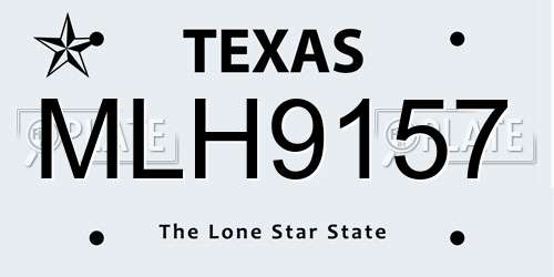 MLH9157 Texas License Plate