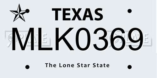 MLK0369 Texas License Plate